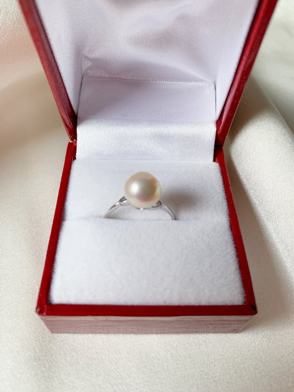Cultured Pearl and Sterling Silver Ring Size 6.5